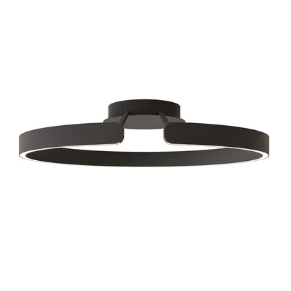 Split Ring Halo LED Flush Mount in Iron and Aluminum with Fixed Warm White in Black, White, or Coffee Brown