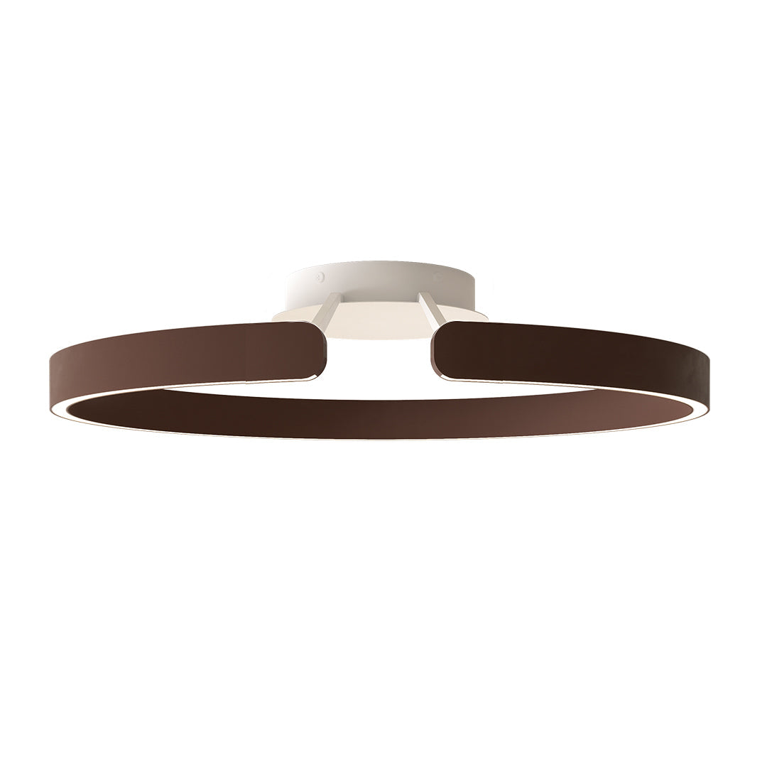 Split Ring Halo LED Flush Mount in Iron and Aluminum with Fixed Warm White in Black, White, or Coffee Brown