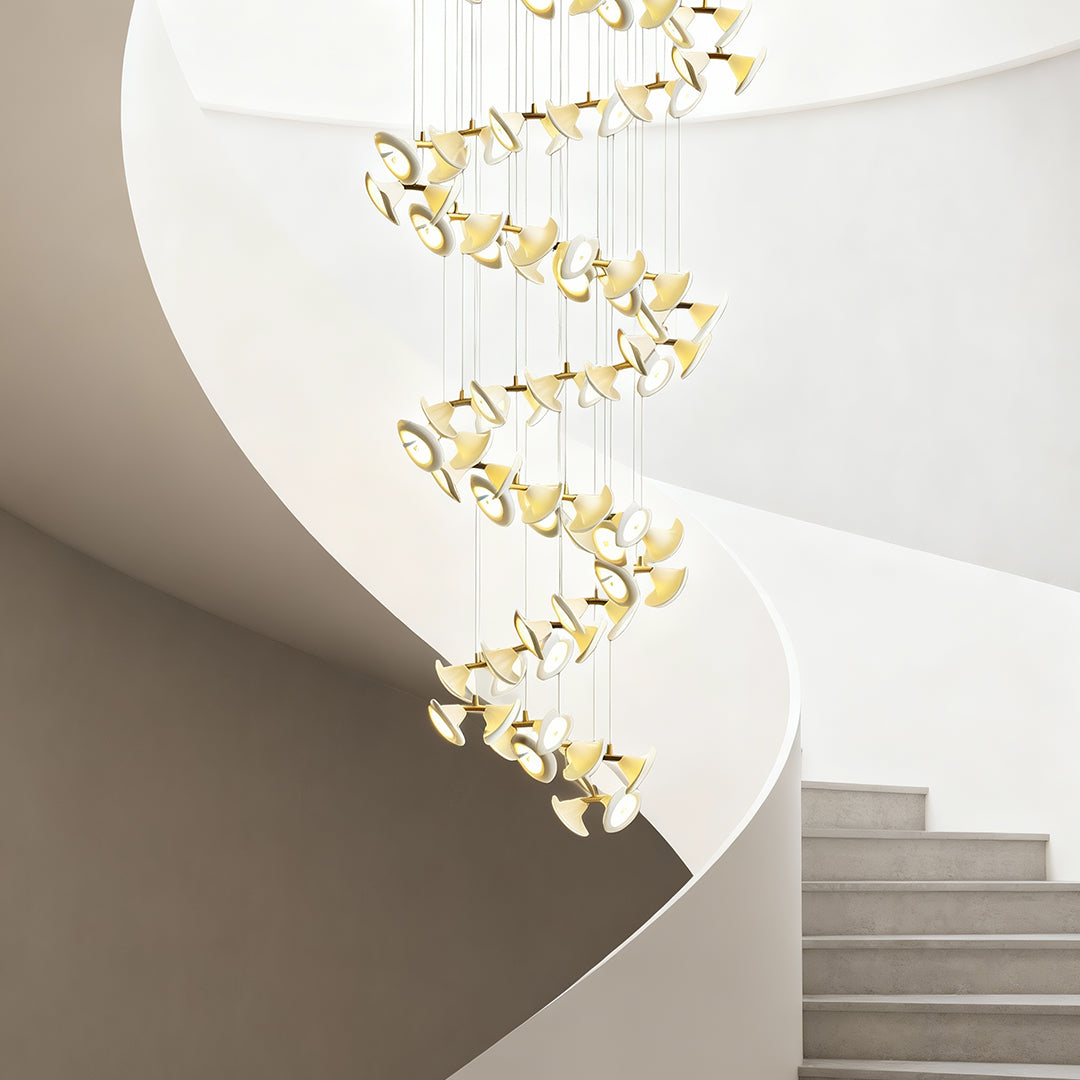Ceramic Tulip Chandelier Gold Stainless Steel G4 French Style 7 Sizes Warm White