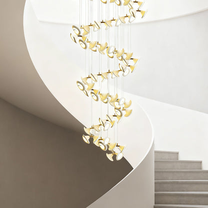 Ceramic Tulip Chandelier Gold Stainless Steel G4 French Style 7 Sizes Warm White