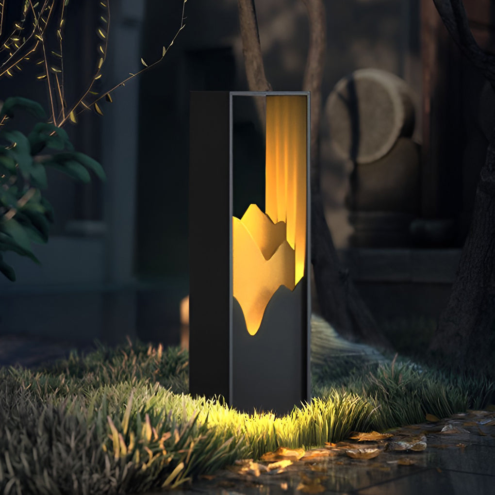 Architectural Slim LED Bollard Light Waterproof Outdoor Pathway Landscape Lighting Black Aluminum IP65