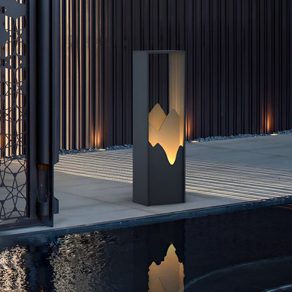 Architectural Slim LED Bollard Light Waterproof Outdoor Pathway Landscape Lighting Black Aluminum IP65