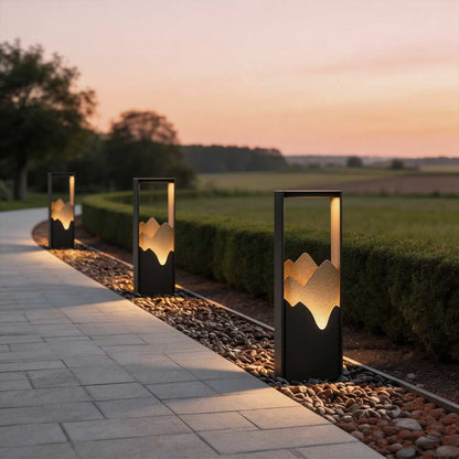 Architectural Slim LED Bollard Light Waterproof Outdoor Pathway Landscape Lighting Black Aluminum IP65
