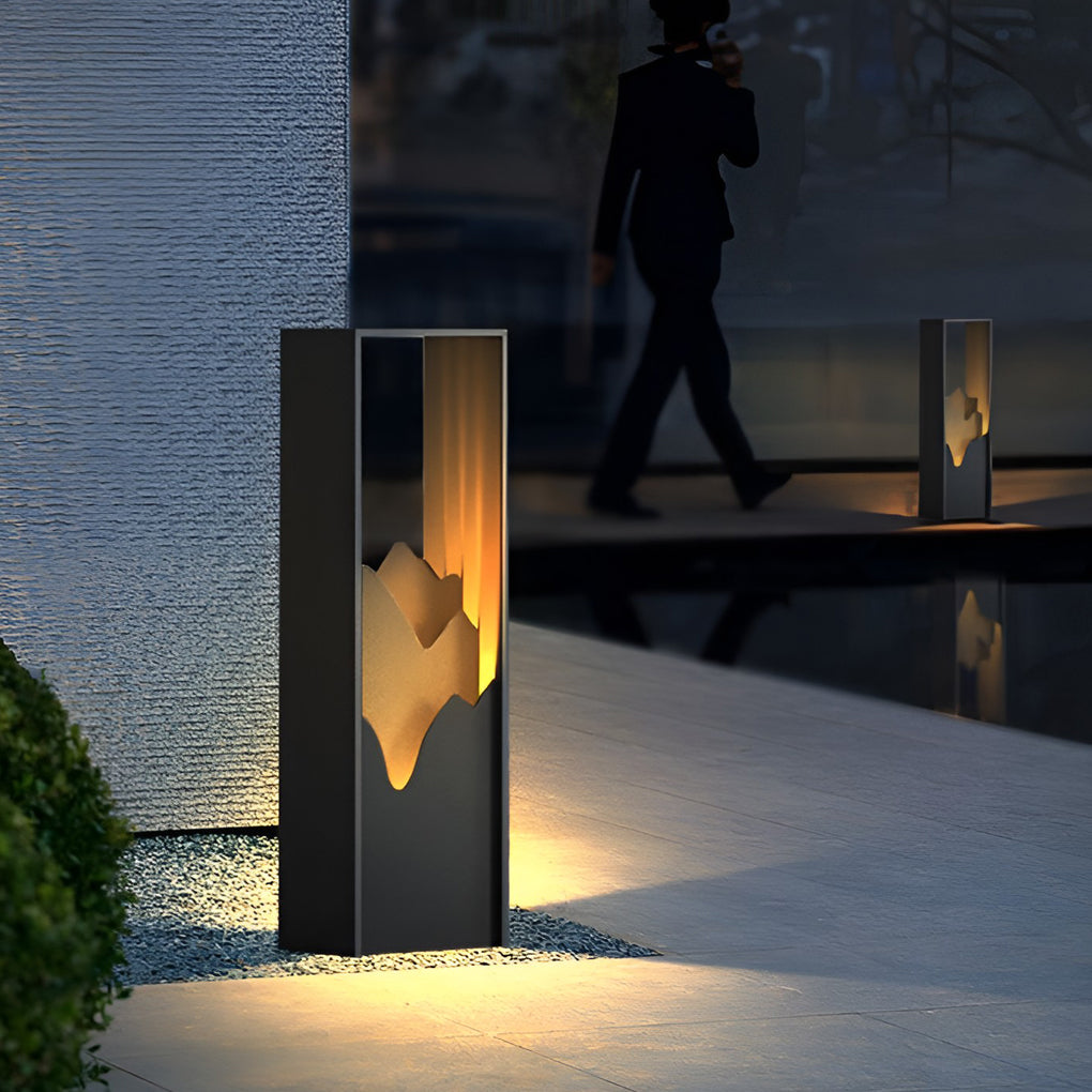 Architectural Slim LED Bollard Light Waterproof Outdoor Pathway Landscape Lighting Black Aluminum IP65