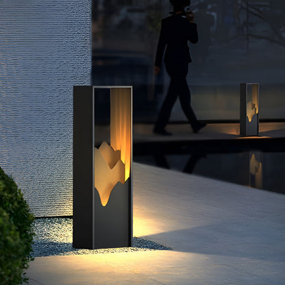 Architectural Slim LED Bollard Light Waterproof Outdoor Pathway Landscape Lighting Black Aluminum IP65