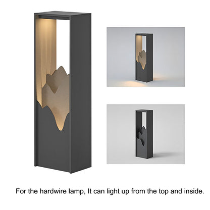 Architectural Slim LED Bollard Light Waterproof Outdoor Pathway Landscape Lighting Black Aluminum IP65