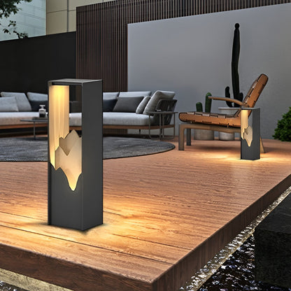 Architectural Slim LED Bollard Light Waterproof Outdoor Pathway Landscape Lighting Black Aluminum IP65