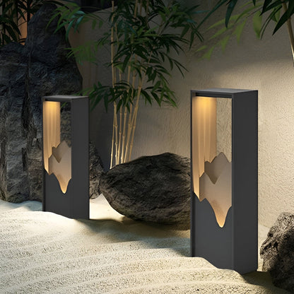Architectural Slim LED Bollard Light Waterproof Outdoor Pathway Landscape Lighting Black Aluminum IP65