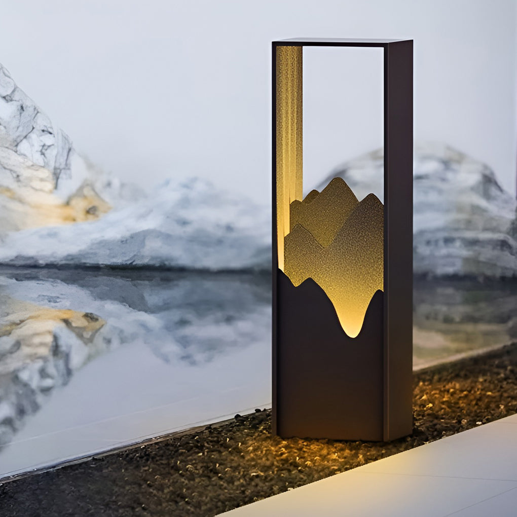 Architectural Slim LED Bollard Light Waterproof Outdoor Pathway Landscape Lighting Black Aluminum IP65