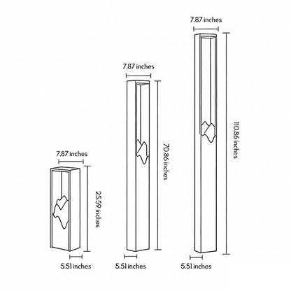 Architectural Slim LED Bollard Light Waterproof Outdoor Pathway Landscape Lighting Black Aluminum IP65