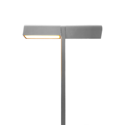 Modern Outdoor LED Pathway Light Dual Head Aluminum Gray Black 19.8 27.7 Inch