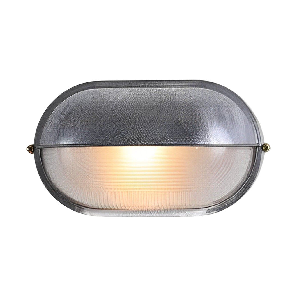 Oval Round Bulkhead Wall Light Retro Industrial Aluminum Glass IP65 Gold Gray 2 Shapes 2 Sizes Balcony Bathroom Garden