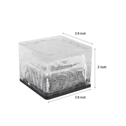 Solar Ice Cube Lights Outdoor LED IP65 Imitation Crystal Glass Step Deck Path Garden Warm White White Blue Green 4 Pack