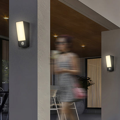Modern LED Outdoor Wall Sconce IP65 Motion Sensing Die-Cast Aluminum Black White 12W 3000K