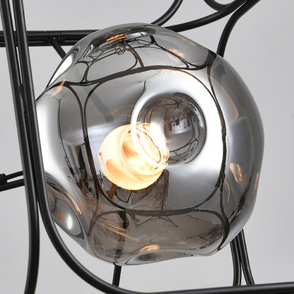 Nordic Stackable Cube LED Table Lamp Black Iron Smoked Glass Full Spectrum Eye Care CRI 97 2 3 or 4 Heads
