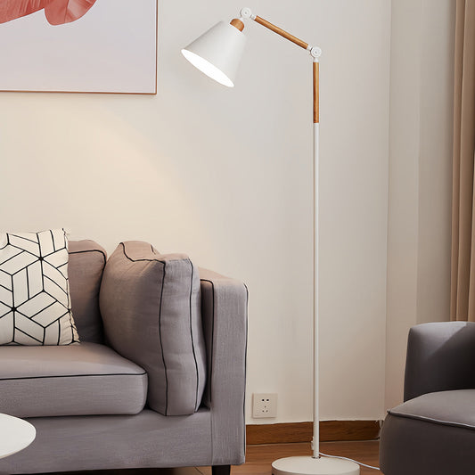 Floor Reading Lamp LED Dimmable Remote 180 Degree Adjustable Arm E27 Iron Baked Paint Eye Care Black White 63 Inch
