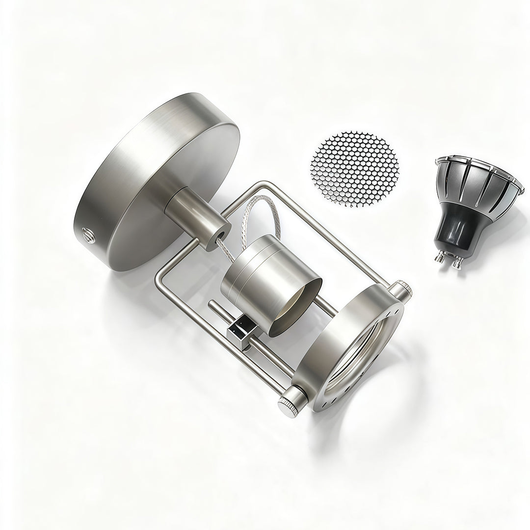 Adjustable LED Wall Spotlight Industrial Aluminum Hardwired Indoor 3CCT