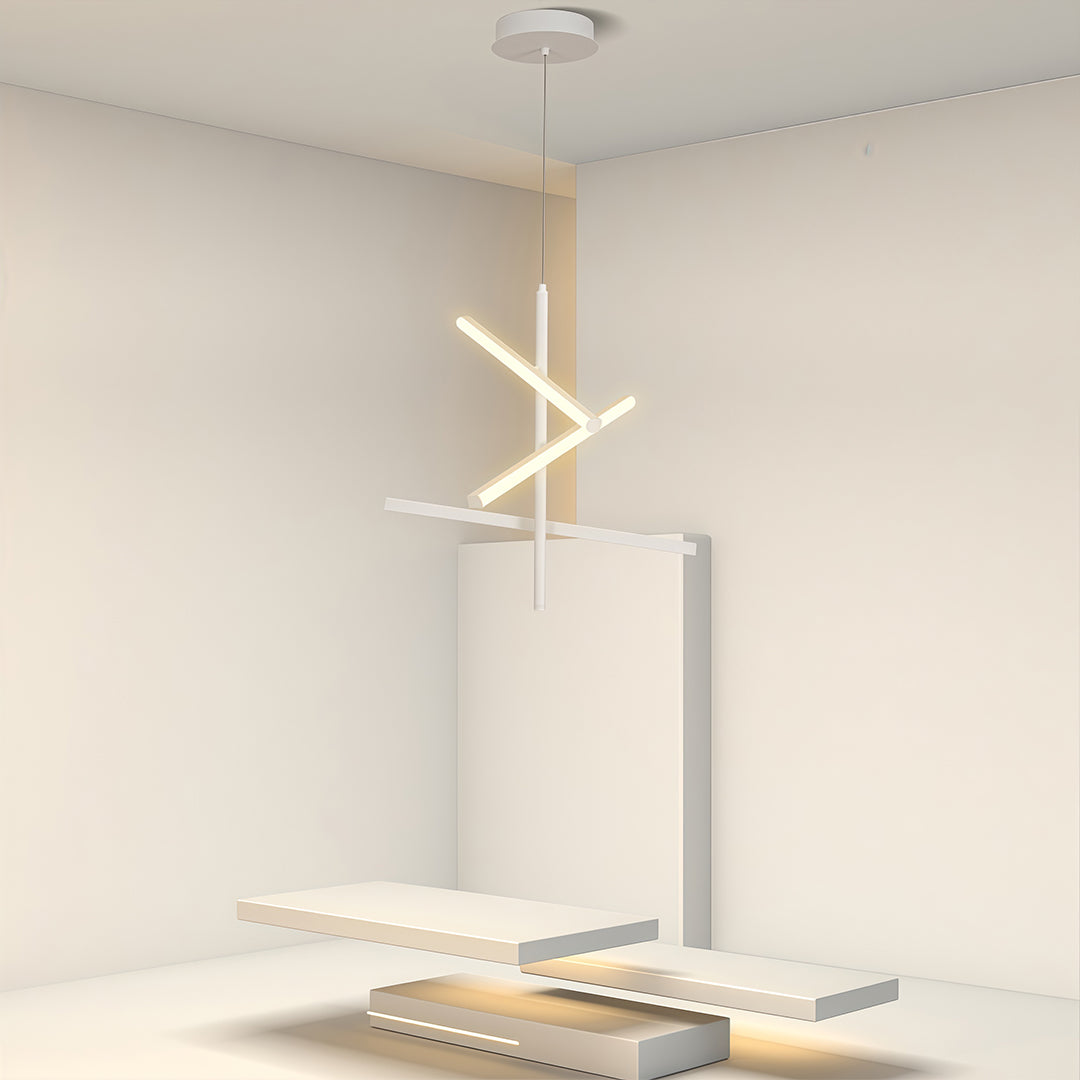 Abstract Multi-Arm Iron Chandelier Silicone Shade Dimmable LED 3000K 6000K Black