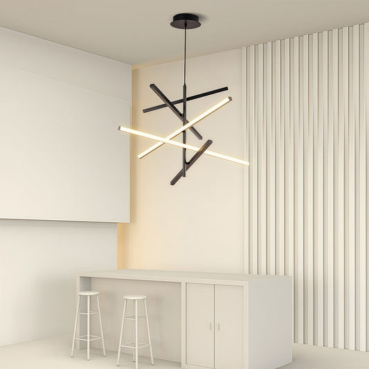 Abstract Multi-Arm Iron Chandelier with Silicone Shades and Stepless Dimming