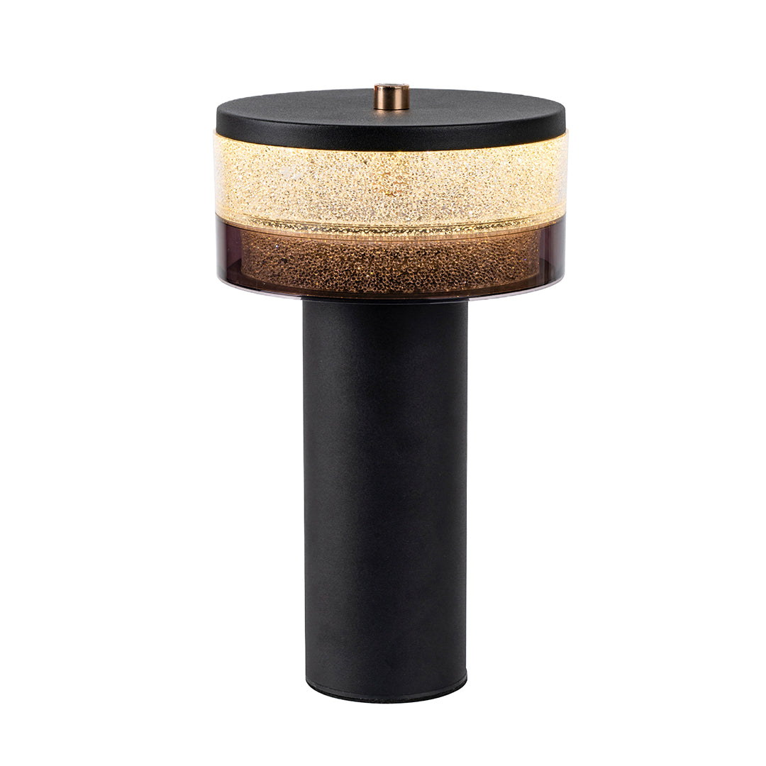 Nordic Cylindrical Iron LED Table Lamp Stepless Dimming USB Rechargeable Black White