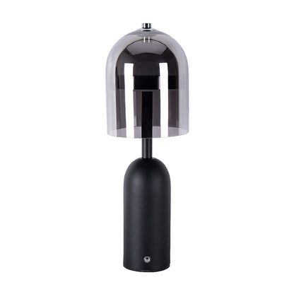 Rechargeable Minimalist Glass Shade Table Lamp Cordless Touch Dimmable Iron Body Black or White
