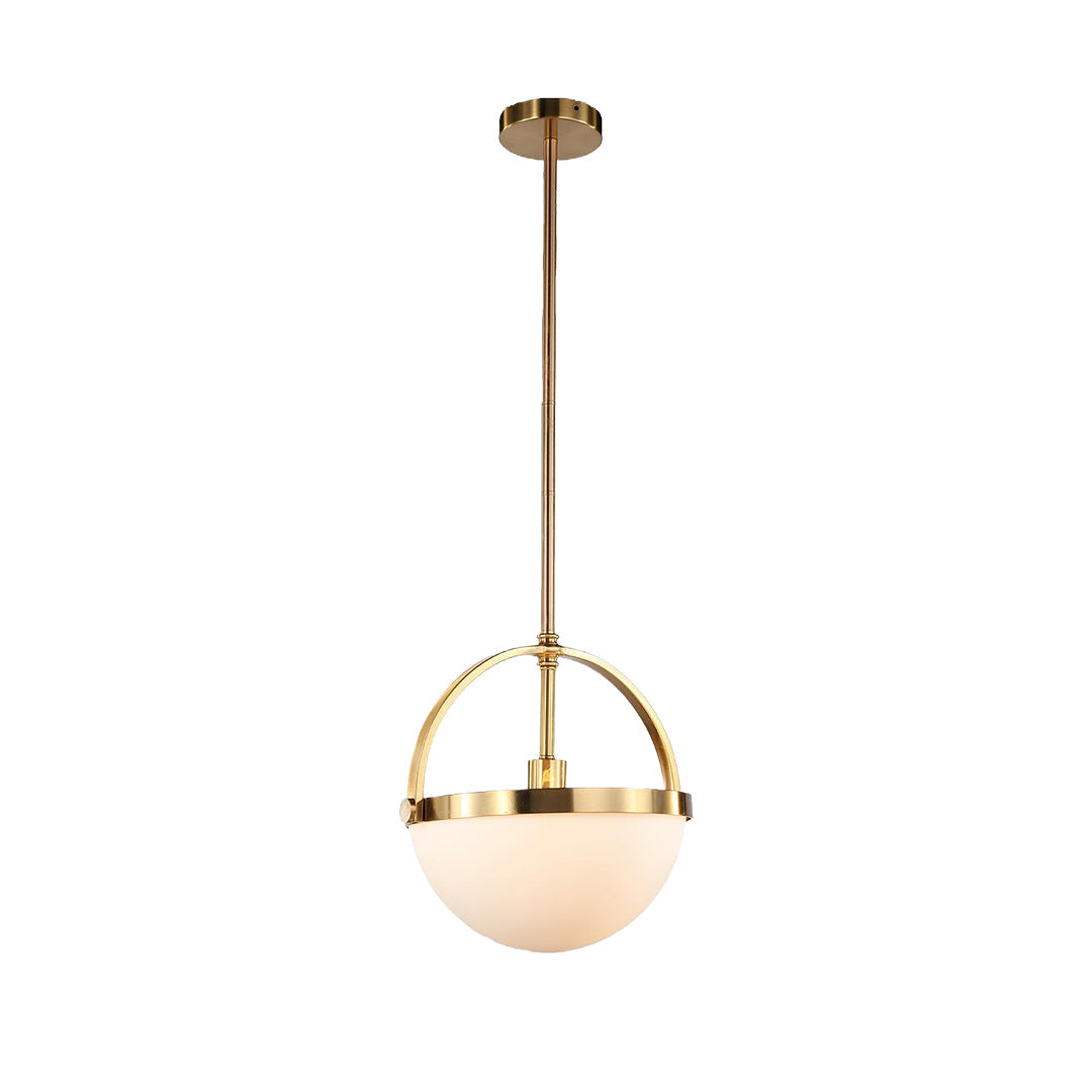 Gold White Pendant Light American Vintage Frosted Glass Globe Gold Copper E26 Dining Room Kitchen Island 13 Inch