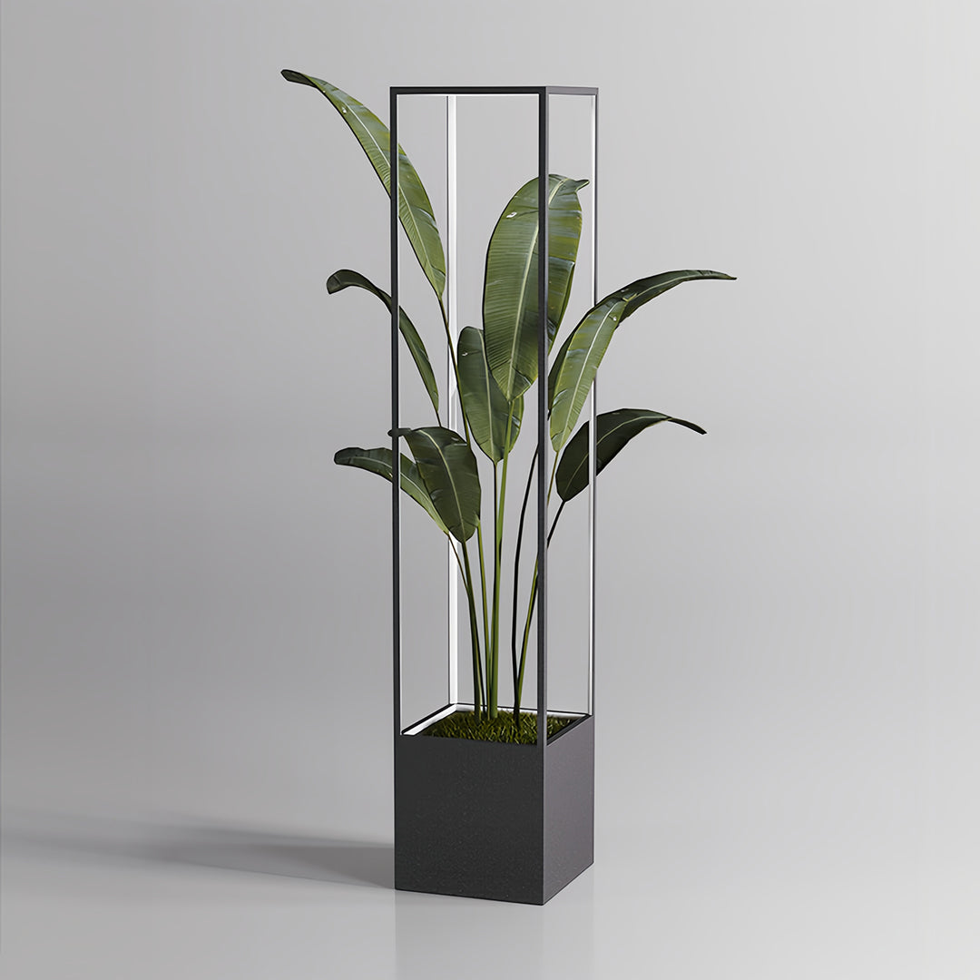Square Stainless Steel Flower Pot LED Outdoor Floor Lamp IP65 4W 3000K Minimalist