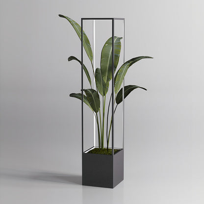 Square Stainless Steel Flower Pot LED Outdoor Floor Lamp IP65 4W 3000K Minimalist