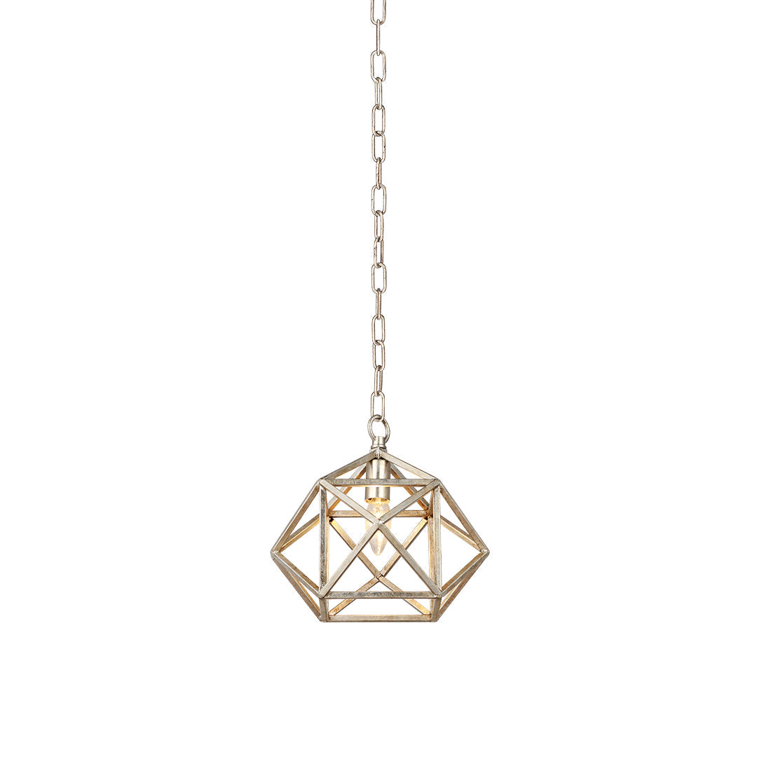 Nordic Gold Open-Cage Geometric Pendant Multi-Layer Electroplated E12 Entryway Hallway 10 Inch