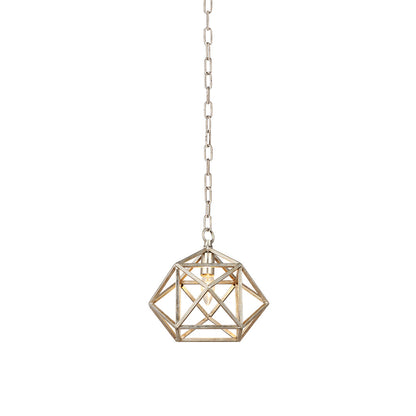 Nordic Gold Open-Cage Geometric Pendant Multi-Layer Electroplated E12 Entryway Hallway 10 Inch