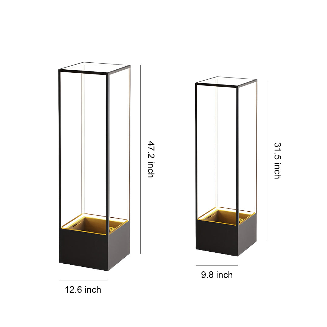 Square Stainless Steel Flower Pot LED Outdoor Floor Lamp IP65 4W 3000K Minimalist