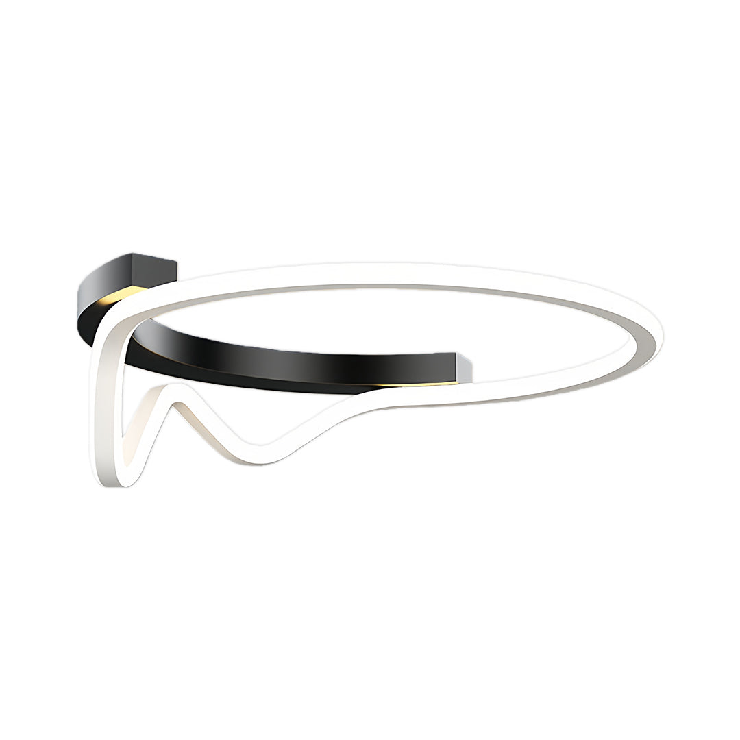 Abstract Loop Geometric Flush Mount Silicone Gold Black White Two Sizes