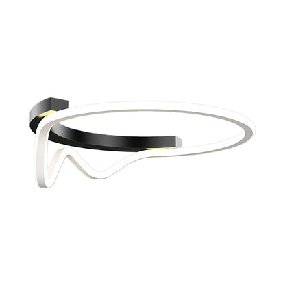 Abstract Loop Geometric Flush Mount Silicone Gold Black White Two Sizes