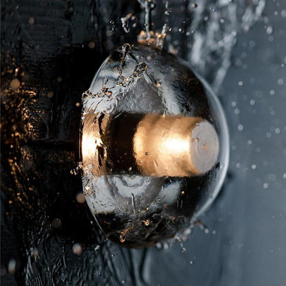 Rustic Transparent Glass Outdoor Wall Sconce Bowl LED 3200K IP54