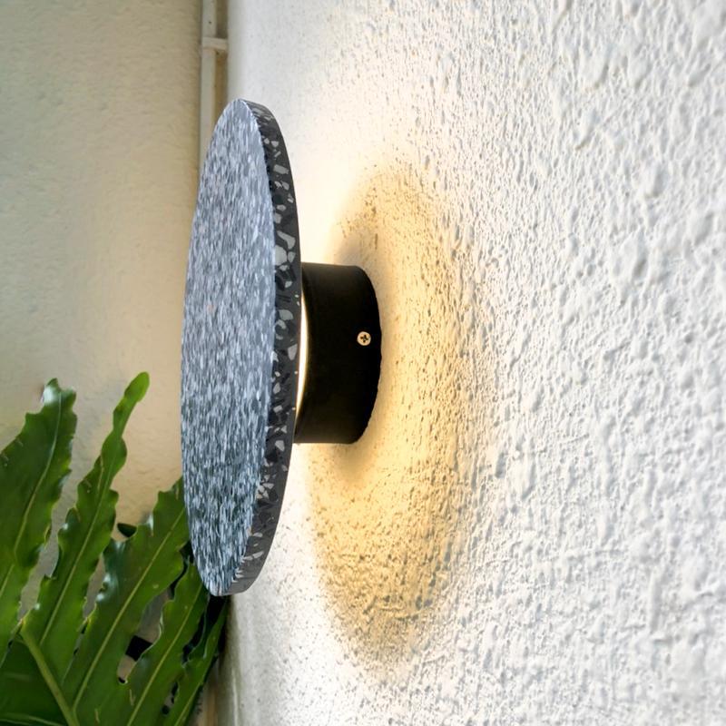 Terrazzo PMMA Circular LED Outdoor Wall Sconce IP54 Minimalist