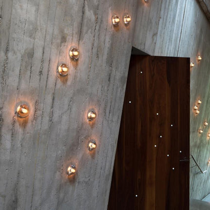Rustic Transparent Glass Outdoor Wall Sconce Bowl LED 3200K IP54