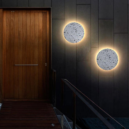 Terrazzo PMMA Circular LED Outdoor Wall Sconce IP54 Minimalist