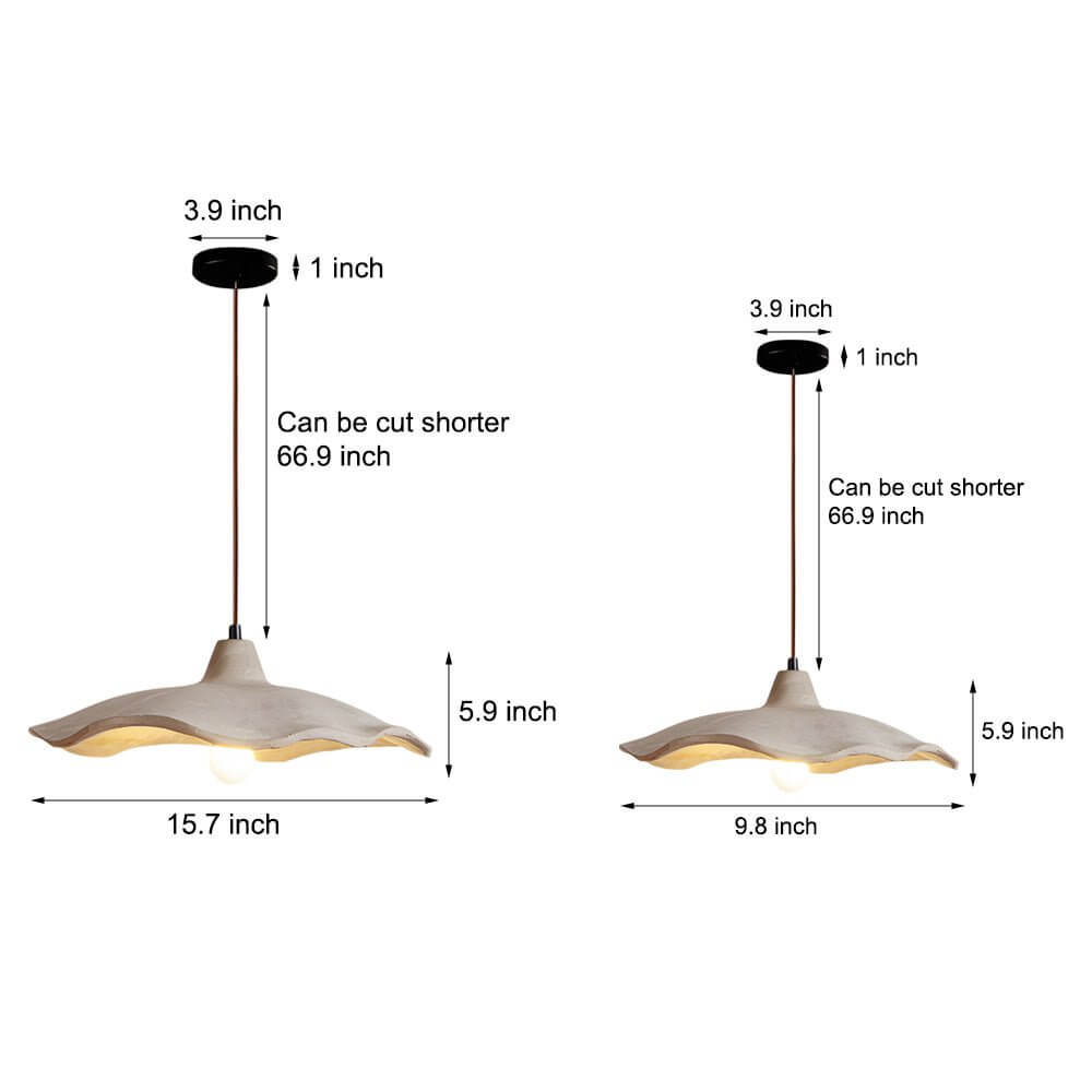 Japanese Wabi-Sabi Cement Wavy Pendant Light