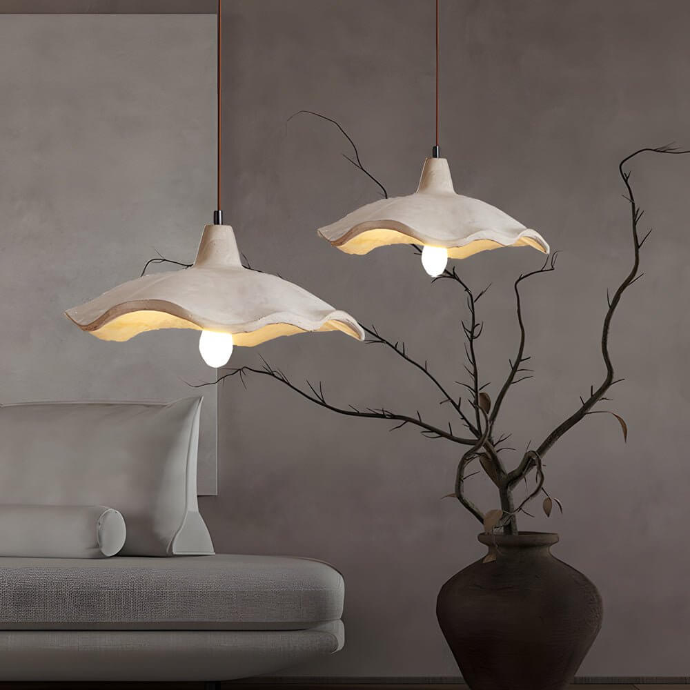 Japanese Wabi-Sabi Cement Wavy Pendant Light
