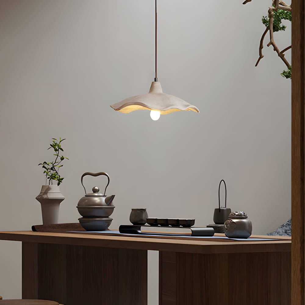 Japanese Wabi-Sabi Cement Wavy Pendant Light