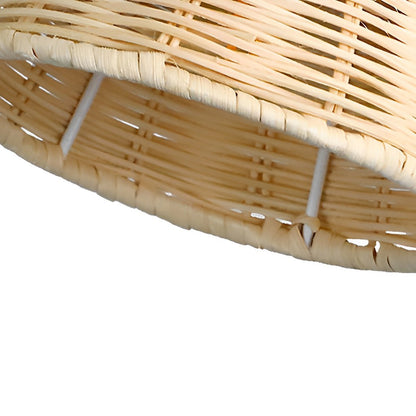 Modern Japanese Wicker Wall Sconce – Adjustable Rattan E27 Wall Light