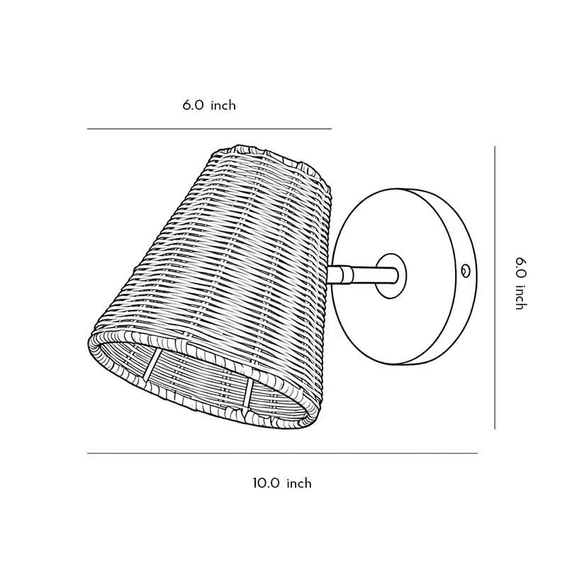 Modern Japanese Wicker Wall Sconce – Adjustable Rattan E27 Wall Light