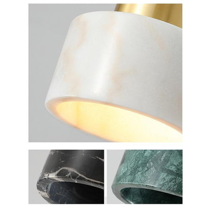 Marble Drum Mini Pendant Ivory White Black Green E26 4 Colors