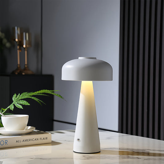 Rechargeable Cordless Mushroom Table Lamp Touch Dimmable Iron 3 Colors