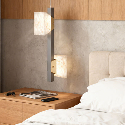 Cloud Stone Ring Chandelier Gray Gold Aluminium Natural Stone LED 3000K 6 Sizes