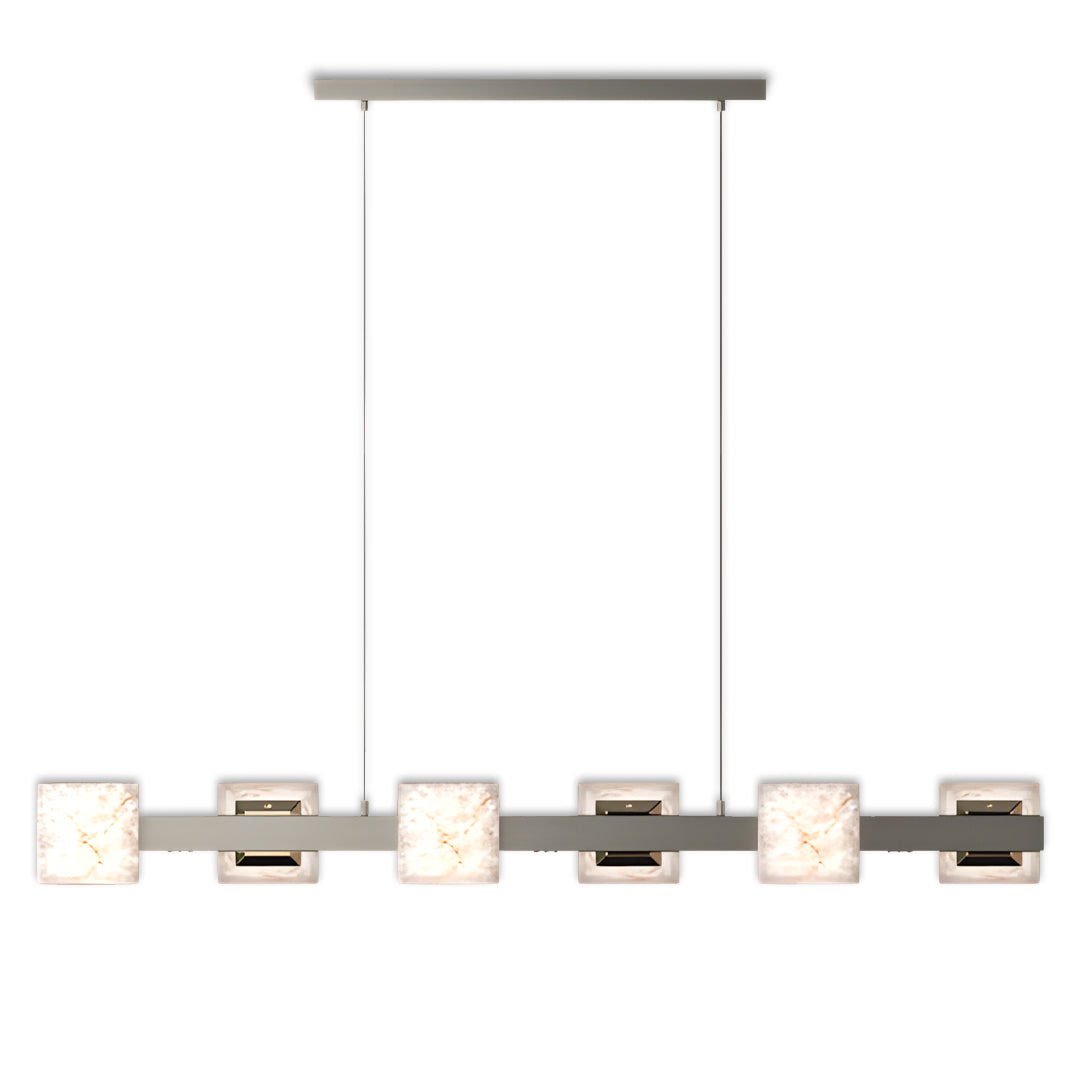Cloud Stone Ring Chandelier Gray Gold Aluminium Natural Stone LED 3000K 6 Sizes