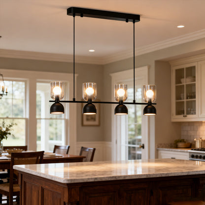 4-Light Glass Linear Pendant