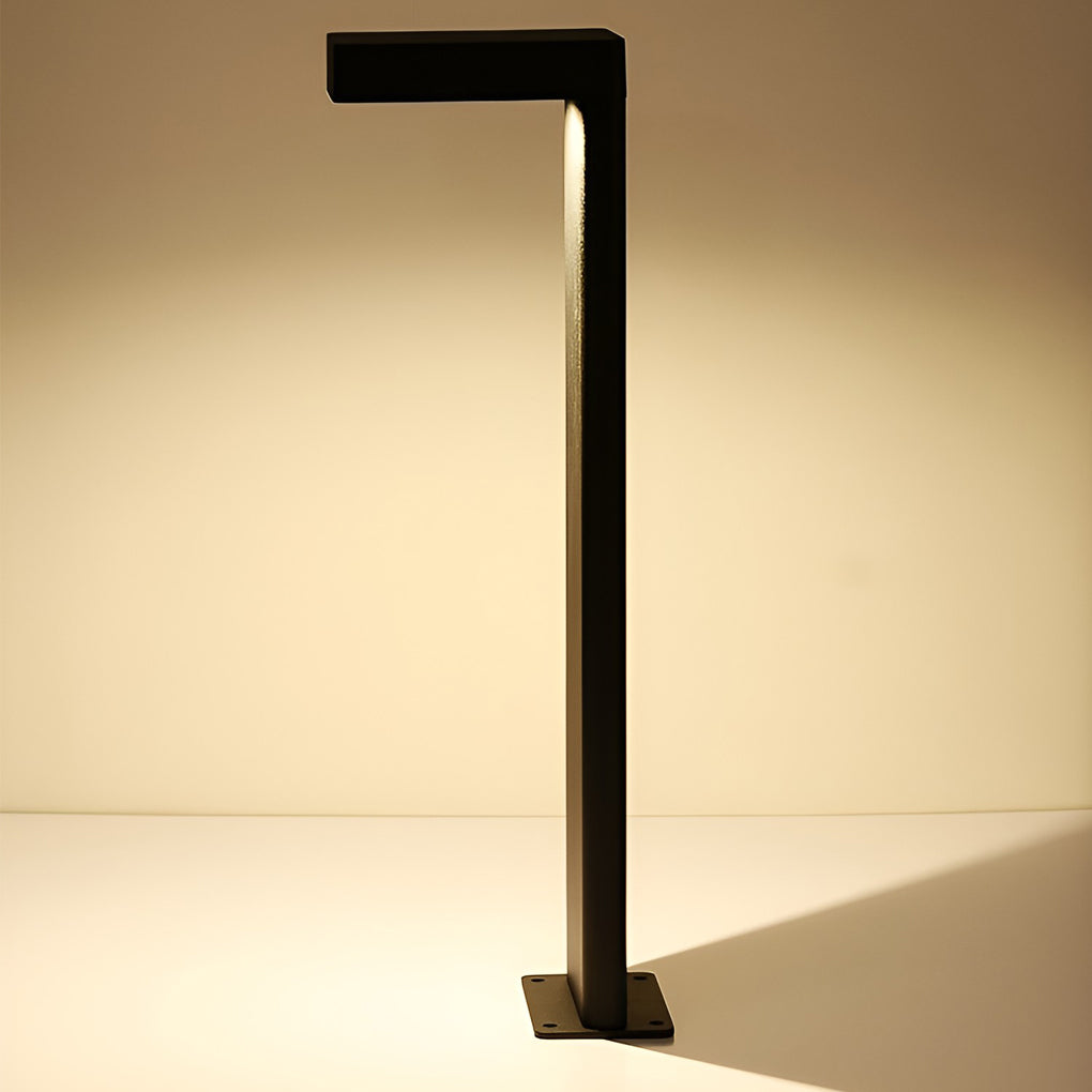 Modern Outdoor LED Path Light L Shaped Aluminum Solar Hardwired Garden Landscape
