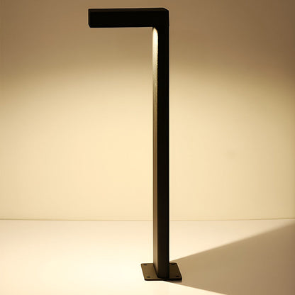 Modern Outdoor LED Path Light L Shaped Aluminum Solar Hardwired Garden Landscape