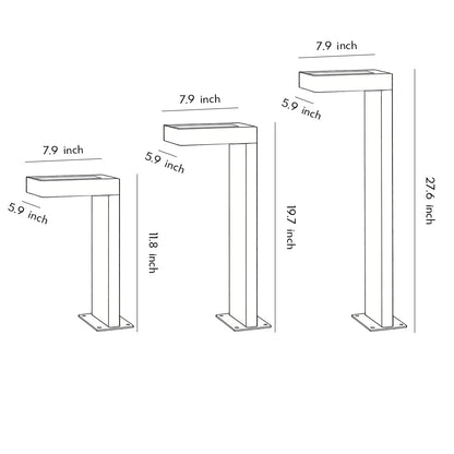 Modern Outdoor LED Path Light L Shaped Aluminum Solar Hardwired Garden Landscape